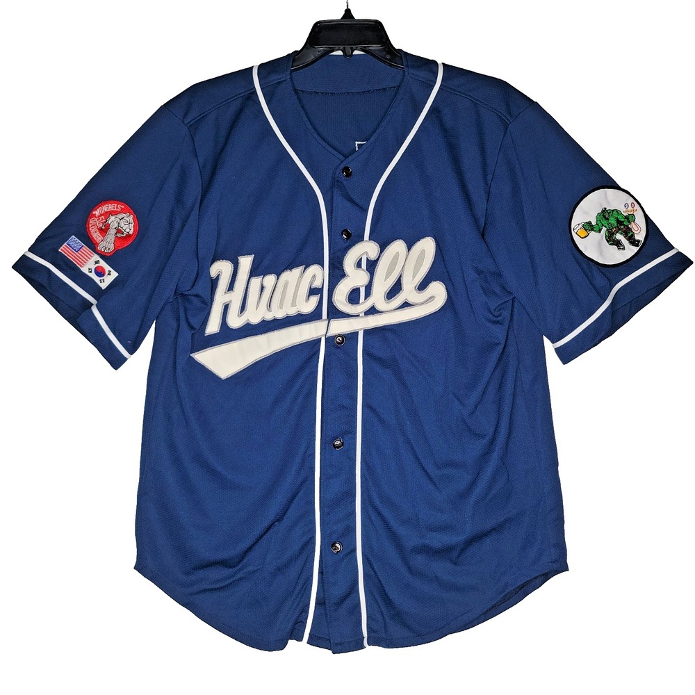 Baseball Jersey Custom Chenille Huac Ell Military recreational Korea Base Sz M